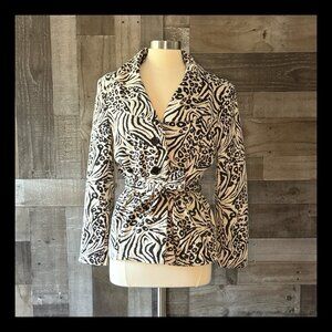 89th and Madison animal print blazer large vintage jacket glam quiet luxury